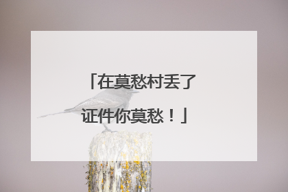 在莫愁村丢了证件你莫愁！