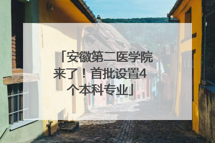 安徽第二医学院来了！首批设置4个本科专业