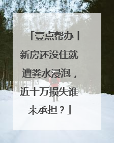 壹点帮办丨新房还没住就遭粪水浸泡，近十万损失谁来承担？