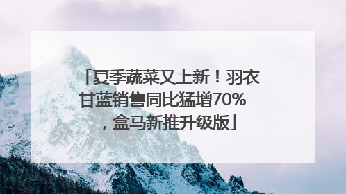 夏季蔬菜又上新！羽衣甘蓝销售同比猛增70%，盒马新推升级版