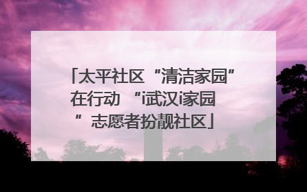 太平社区“清洁家园”在行动 “i武汉i家园”志愿者扮靓社区