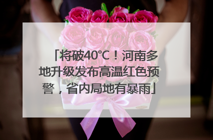 将破40℃！河南多地升级发布高温红色预警，省内局地有暴雨