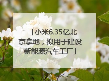小米6.35亿北京拿地，拟用于建设新能源汽车工厂