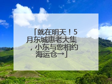 就在明天！5月东城惠老大集，小东与您相约海运仓→