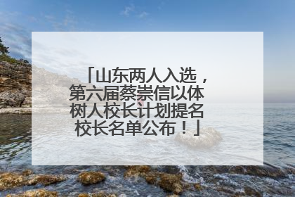山东两人入选，第六届蔡崇信以体树人校长计划提名校长名单公布！