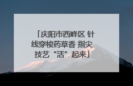庆阳市西峰区 针线穿梭药草香 指尖技艺“活”起来