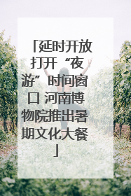 延时开放 打开“夜游”时间窗口 河南博物院推出暑期文化大餐