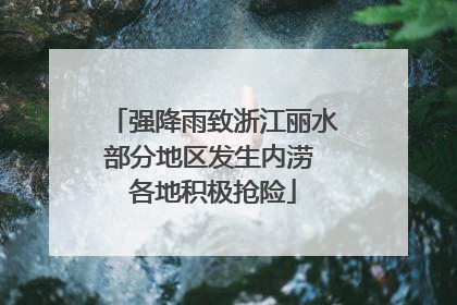 强降雨致浙江丽水部分地区发生内涝 各地积极抢险