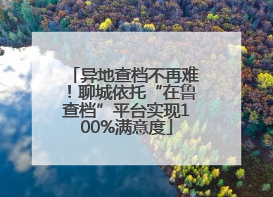 异地查档不再难！聊城依托“在鲁查档”平台实现100%满意度