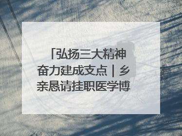 弘扬三大精神 奋力建成支点｜乡亲恳请挂职医学博士再留一年