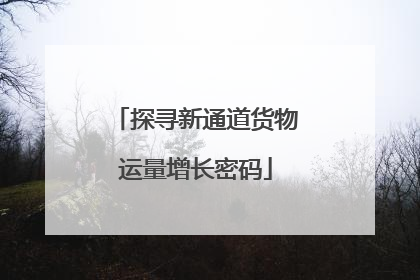 探寻新通道货物运量增长密码