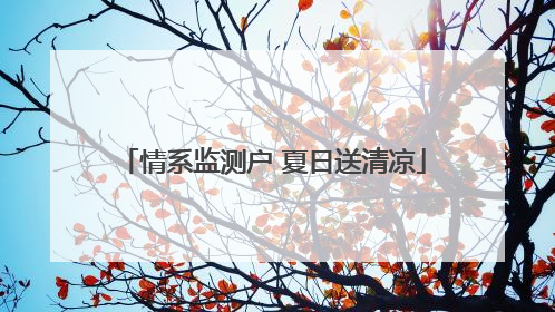 情系监测户 夏日送清凉