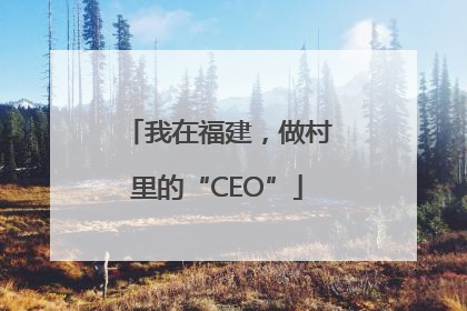 我在福建，做村里的“CEO”