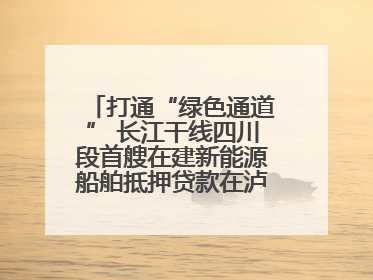打通“绿色通道” 长江干线四川段首艘在建新能源船舶抵押贷款在泸州落地