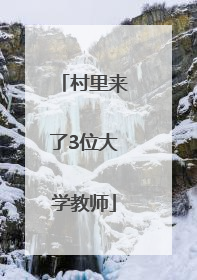 村里来了3位大学教师