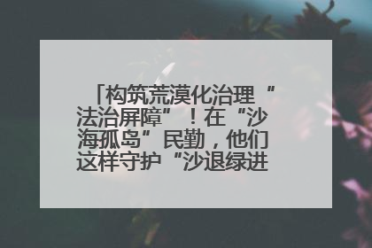 构筑荒漠化治理“法治屏障”！在“沙海孤岛”民勤，他们这样守护“沙退绿进”的生态奇迹