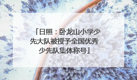 日照：卧龙山小学少先大队被授予全国优秀少先队集体称号