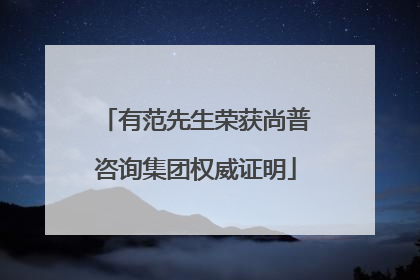 有范先生荣获尚普咨询集团权威证明