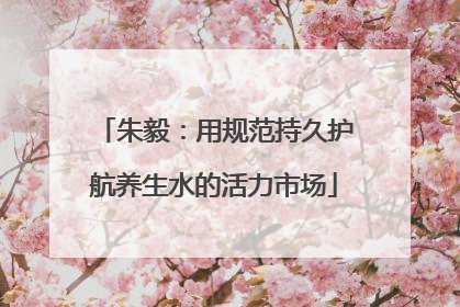朱毅：用规范持久护航养生水的活力市场