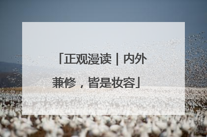 正观漫读｜内外兼修，皆是妆容
