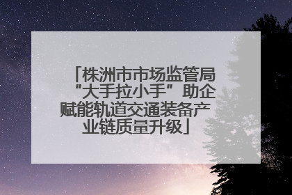 株洲市市场监管局“大手拉小手”助企赋能轨道交通装备产业链质量升级