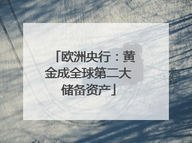 欧洲央行：黄金成全球第二大储备资产