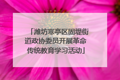 潍坊寒亭区固堤街道政协委员开展革命传统教育学习活动