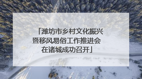 潍坊市乡村文化振兴暨移风易俗工作推进会在诸城成功召开