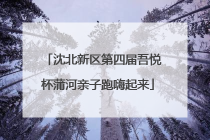 沈北新区第四届吾悦杯蒲河亲子跑嗨起来
