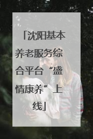 沈阳基本养老服务综合平台“盛情康养”上线