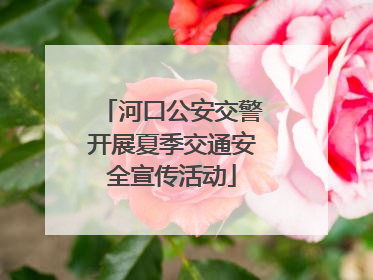 河口公安交警开展夏季交通安全宣传活动