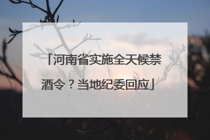 河南省实施全天候禁酒令？当地纪委回应