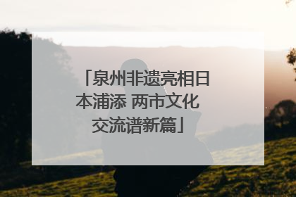 泉州非遗亮相日本浦添 两市文化交流谱新篇