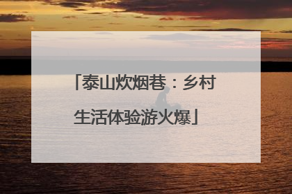 泰山炊烟巷：乡村生活体验游火爆