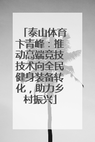 泰山体育卞青峰：推动高端竞技技术向全民健身装备转化，助力乡村振兴