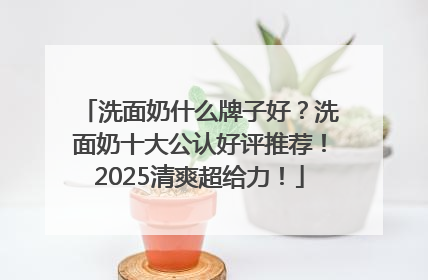洗面奶什么牌子好？洗面奶十大公认好评推荐！2025清爽超给力！