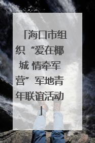 海口市组织“爱在椰城 情牵军营”军地青年联谊活动