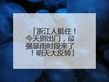 浙江人挺住！今天别出门，最强暴雨时段来了！明天大反转