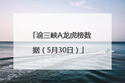 渝三峡A龙虎榜数据（5月30日）