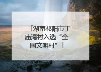 湖南祁阳市丁庙湾村入选“全国文明村”
