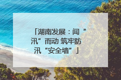 湖南发展：闻“汛”而动 筑牢防汛“安全墙”