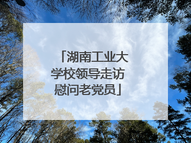 湖南工业大学校领导走访慰问老党员