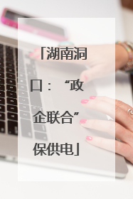 湖南洞口：“政企联合”保供电