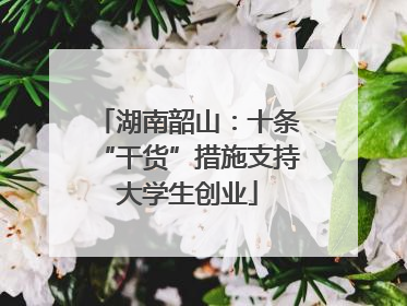 湖南韶山：十条“干货”措施支持大学生创业