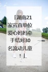 湖南21家省直单位爱心妈妈牵手结对30名流动儿童！