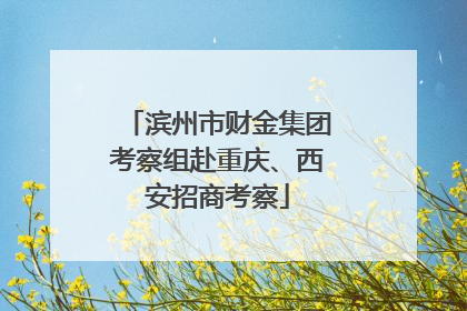 滨州市财金集团考察组赴重庆、西安招商考察