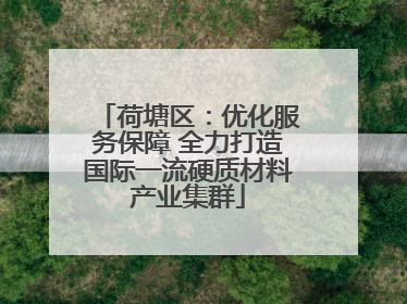 荷塘区：优化服务保障 全力打造国际一流硬质材料产业集群