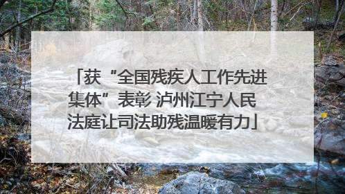 获“全国残疾人工作先进集体”表彰 泸州江宁人民法庭让司法助残温暖有力