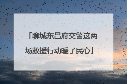聊城东昌府交警这两场救援行动暖了民心