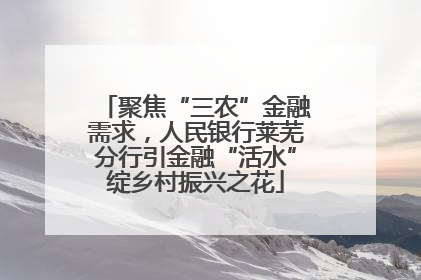 聚焦“三农”金融需求，人民银行莱芜分行引金融“活水”绽乡村振兴之花